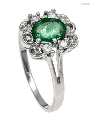 Emerald ring WG 585/000 with one