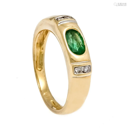 Emerald diamond ring GG 750/000