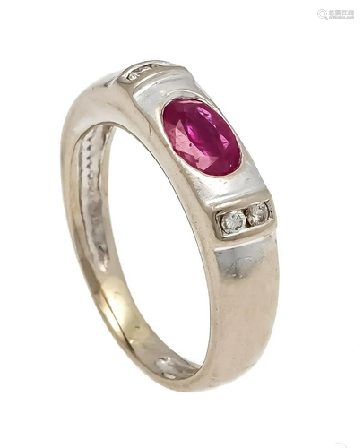 Ruby diamond ring WG 750/000 uns