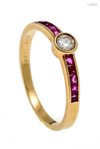 Ruby diamond ring GG 585/000 wit