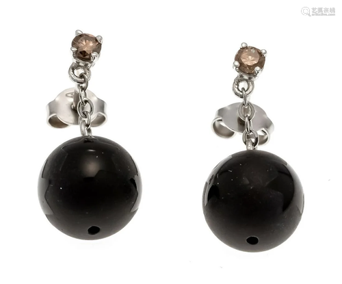 Onyx diamond stud earrings WG 58