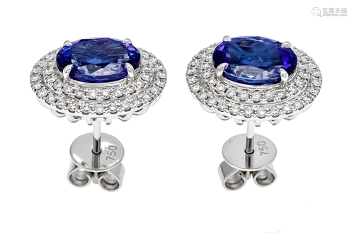 Tanzanite diamond stud earrings