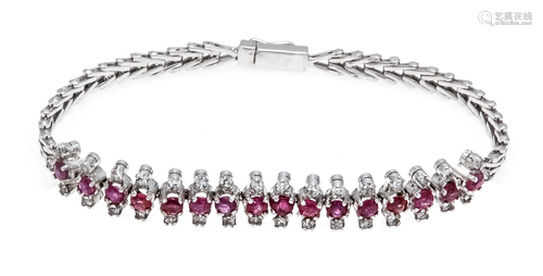 Ruby gemstone bracelet silver 92