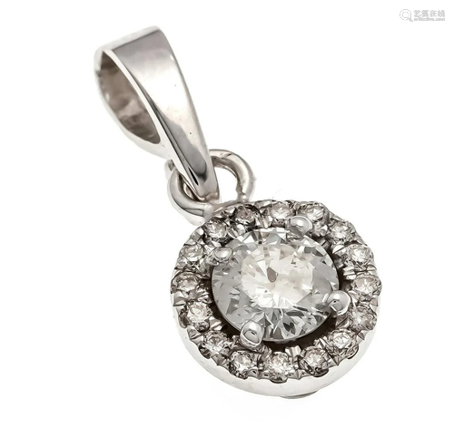 Brilliant pendant WG 585/000 wit