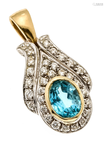 Blue topaz pendant GG/WG 585/000