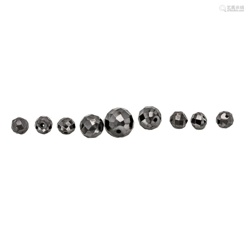 Set of 9 black diamonds, total 1