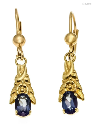 Sapphire earrings GG 585/000 wit