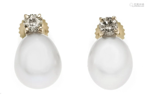 Pearl diamond stud earrings GG 5