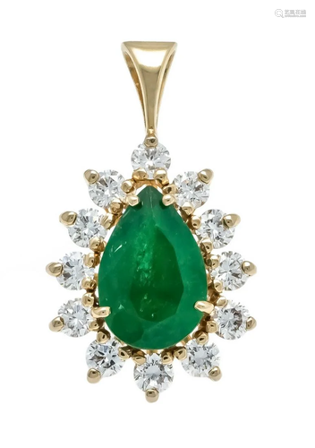 Emerald diamond pendant GG 750/0