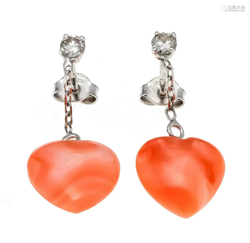 Angel skin coral diamond stud ea