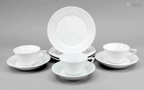 Three tea sets, 9 pieces, KPM