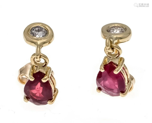 Ruby diamond stud earrings GG 58