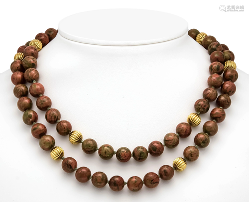 Jasper endless necklace with 12