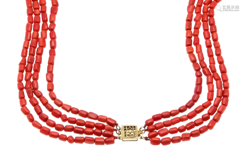 Coral necklace with box clasp GG