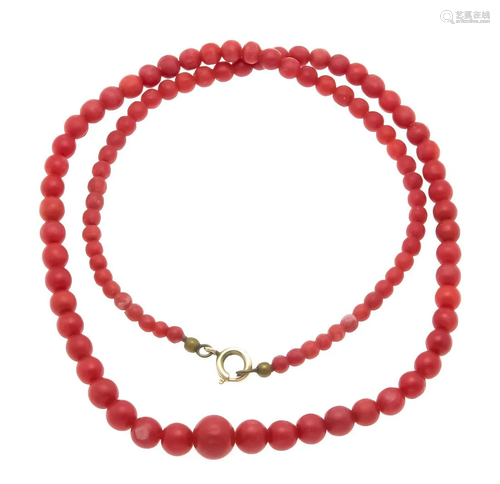 Coral necklace made of coral bal