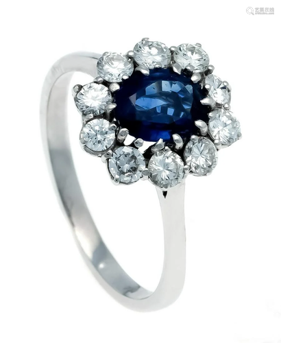 Sapphire diamond ring WG 750/000