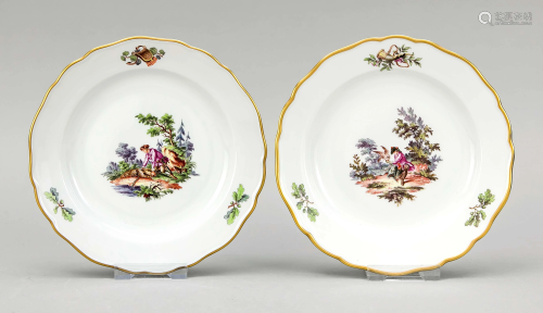Two picture plates, Meissen, 1