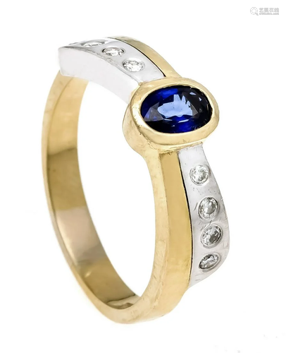 Sapphire diamond ring GG/WG 750/