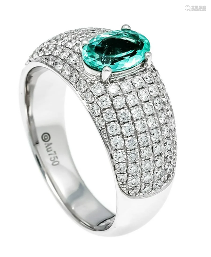 Paraiba diamond ring WG 750/000