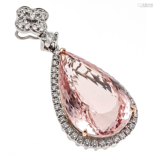 Morganite diamond pendant WG 750