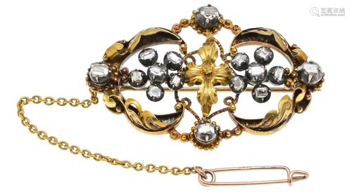 Diamond brooch circa 1850 gold t