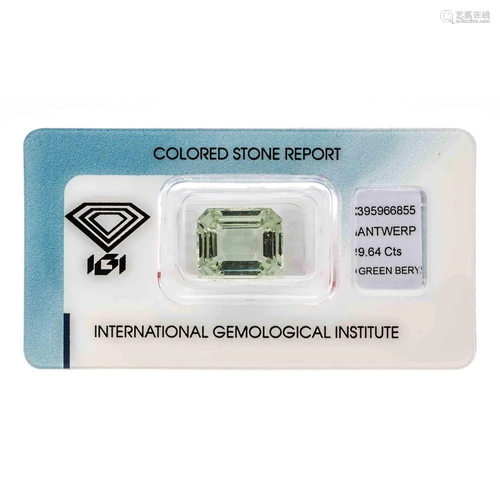 Natural green beryl 9.64 ct, eme