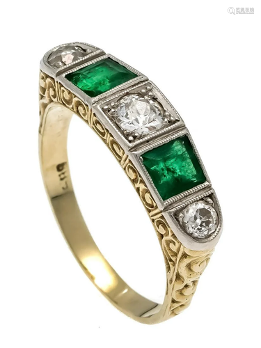 Art Deco emerald old-cut diamond