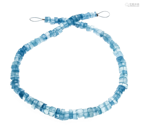 Aquamarine strand, cut aquamarin