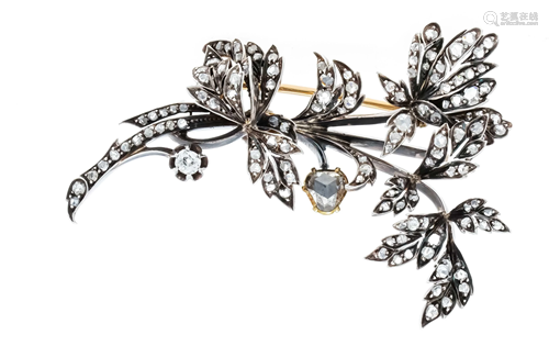 Diamond rose brooch circa 1850,