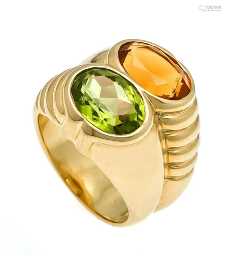 Bvlgari peridot-citrine ring GG