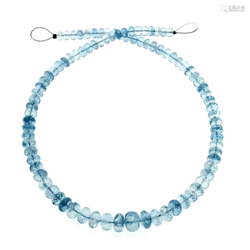 Aquamarine strand with faceted a