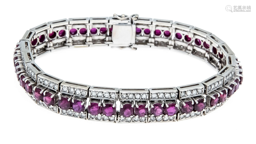 Ruby-diamond bracelet WG 750/000