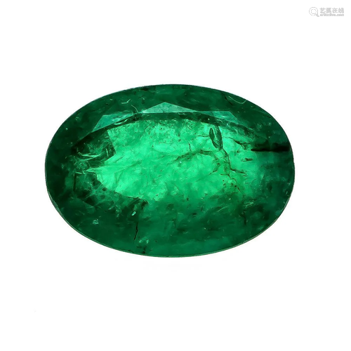 Emerald 4.05 ct, oval faceted, r