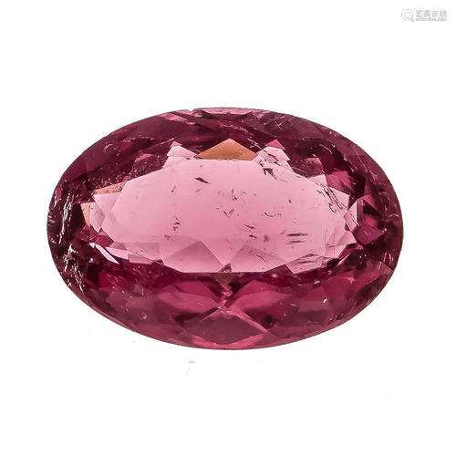 Pink tourmaline 9,18 ct, oval fa