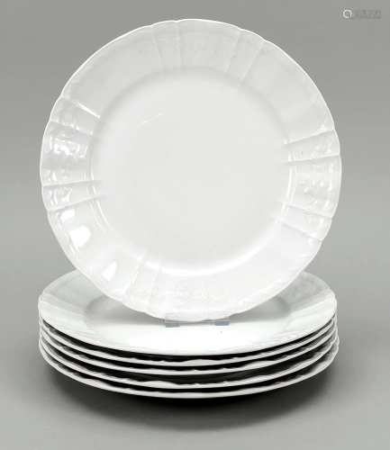 Six dinner plates, KPM Berlin,