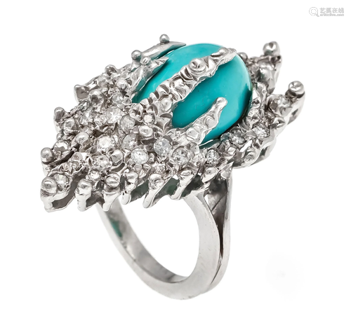 Turquoise diamond ring WG 585/00