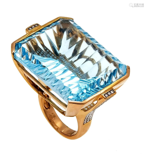 Blue topaz brilliant ring GG 750