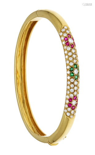 Ruby emerald diamond bangle GG 7