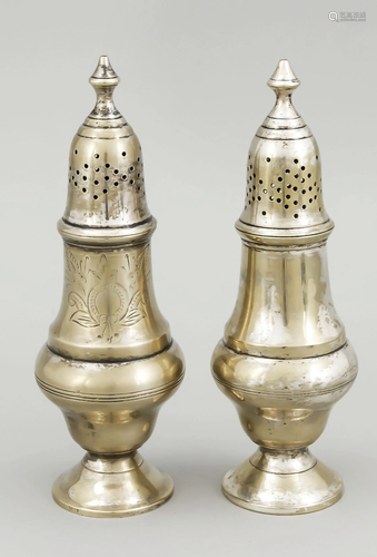 Two sugar shakers, England, 20