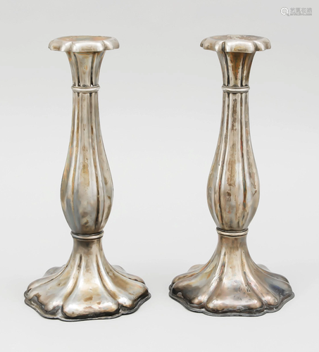 Pair of candlesticks, 19th c.,