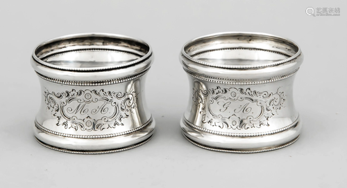 Pair of napkin rings, c. 1900,