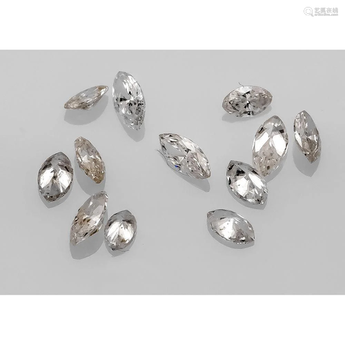 Set of 12 diamonds, total 1.00 c