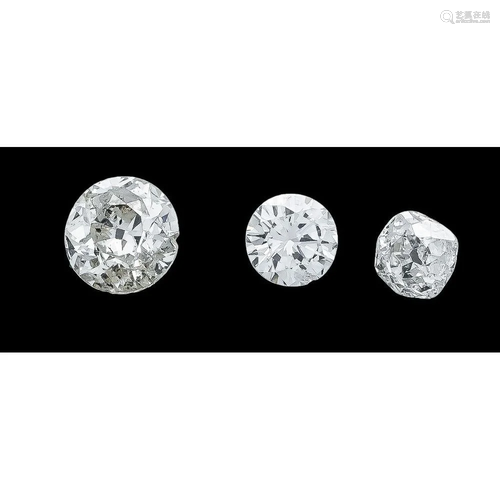 mixed lot 2 old cut diamonds and