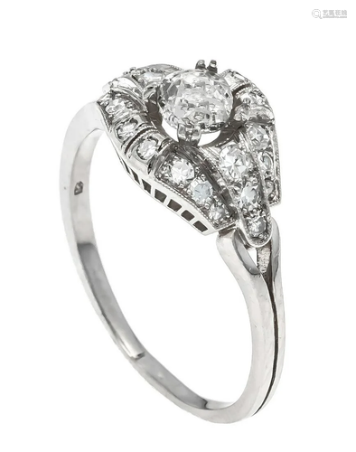 Old cut diamond ring platinum 95