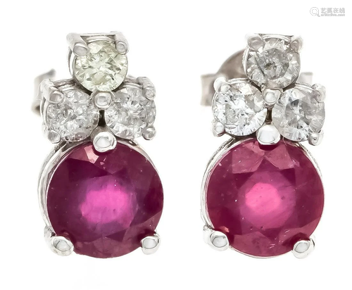 Ruby diamond stud earrings WG 58