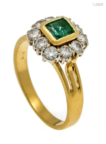 Emerald diamond ring GG/WG 750/0