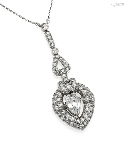 Art Deco old-cut diamond necklac