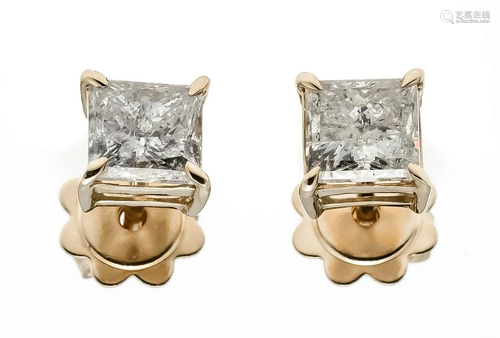 Princess diamond stud earrings G