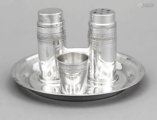 Table set, 20th c. sterling si