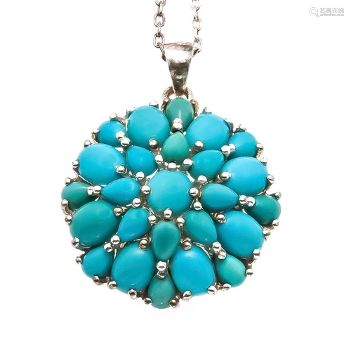 Turquoise pendant silver 925/000